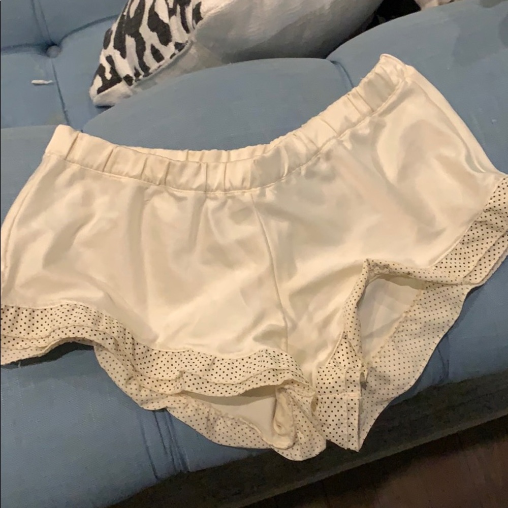 Pins and needs silky lounge shorts ruffle elastic